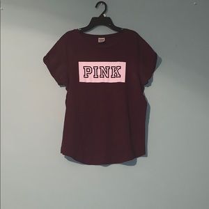 Maroon T-Shirt with PINK